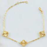 Clover Bracelet Golden 5.3gr / 7 1/2 in / 18K Yellow Gold Nac.Esp.