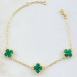 Clover Bracelet Green 4.6gr / 7 3/4 in / 18K Gold