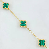 Clover Bracelet Green 4.6gr / 7 3/4 in / 18K Gold