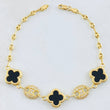 Bracelet GC Black-Gold Clover 6.35gr / 7 1/4 in / 18K Yellow Gold Special Edition