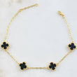 Clover Bracelet Black 5.75gr / 8 1/2 in / 18K Gold