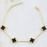 Clover Bracelet Black 5.75gr / 8 1/2 in / 18K Gold