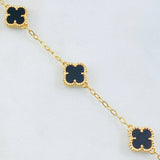 Clover Bracelet Black 5.75gr / 8 1/2 in / 18K Gold