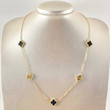 Cadena Trebol Negro-Dorado 10gr / 19 3/4 in / Oro Amarillo Nac.Esp. 18K