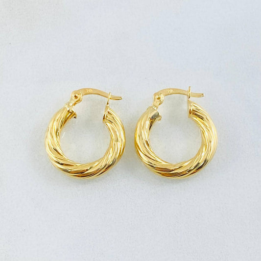 Mati Hoop Earrings 2gr / 0.8in / 18K Gold ©