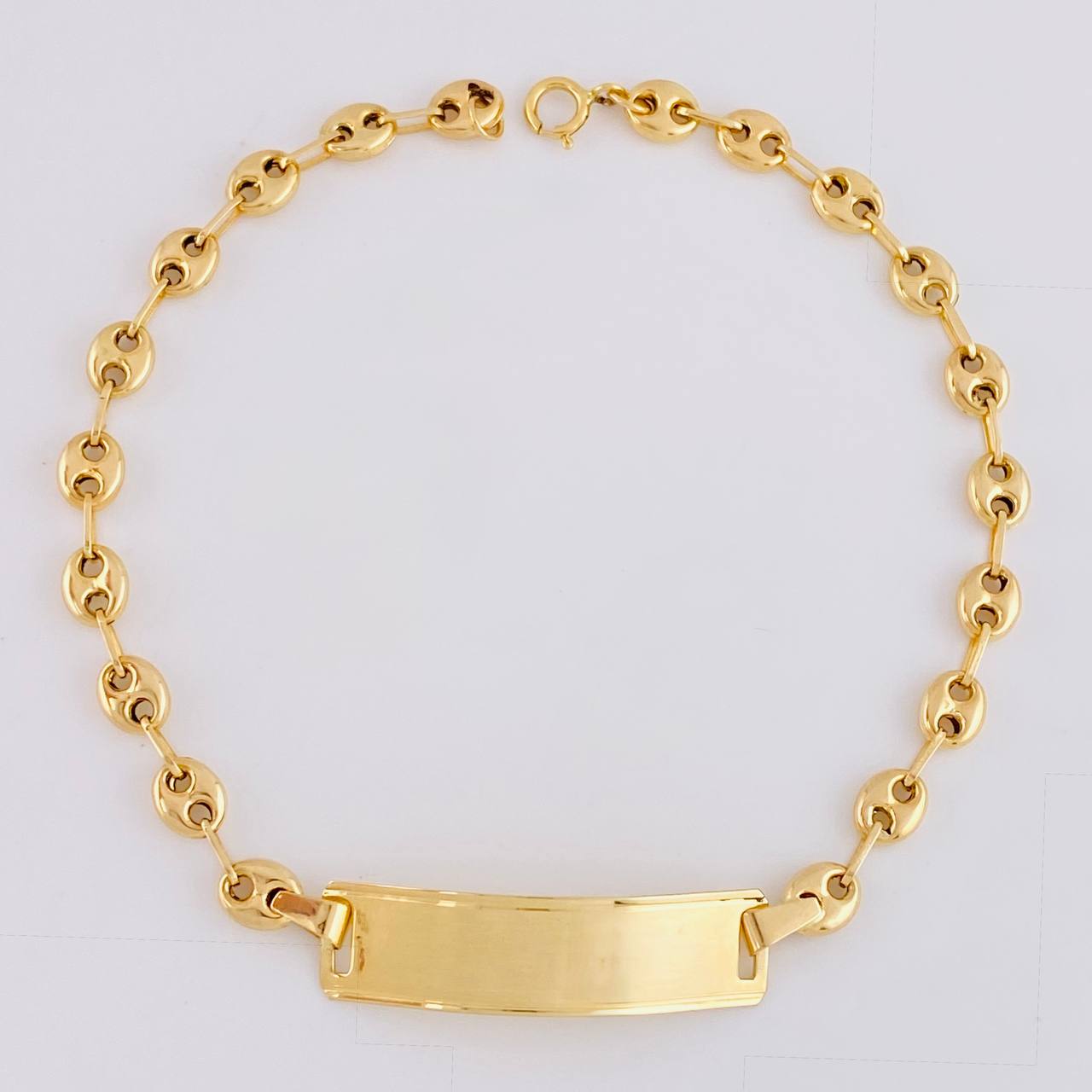 Bracelet Gc Rectangular Curved Plate 2.75g / 7 1/4 in / 4.1mm Yellow Gold 18K