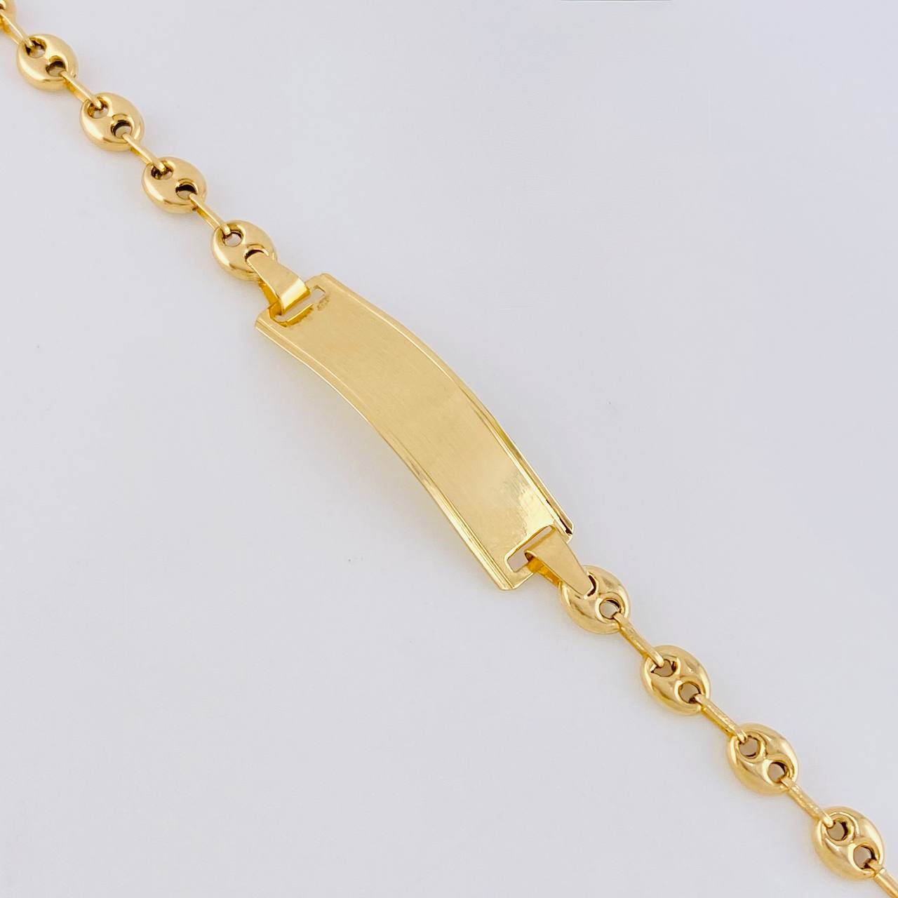 Bracelet Gc curved rectangular plate 2.7g / 7 1/4 in / 4.2mm Yellow Gold 18K