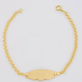Pulso Bebé Aro Seguido Doble Placa Nube 1.45g / 6 in / 2.4mm Oro Amarillo 18K