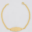 Pulso Bebé Aro Seguido Doble Placa Nube 1.4g / 5 3/4 in / 2.2mm Oro Amarillo 18K