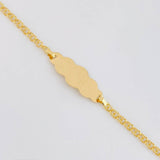 Pulso Bebé Aro Seguido Doble Placa Nube 1.4g / 6 in / 2.2mm Oro Amarillo 18K