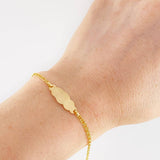 Pulso Bebé Aro Seguido Doble Placa Nube 1.4g / 5 3/4 in / 2.2mm Oro Amarillo 18K