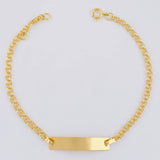Baby Bracelet Classic Link Double Rectangular Plate 1.35g / 6 in / 2.2mm Yellow Gold 18K