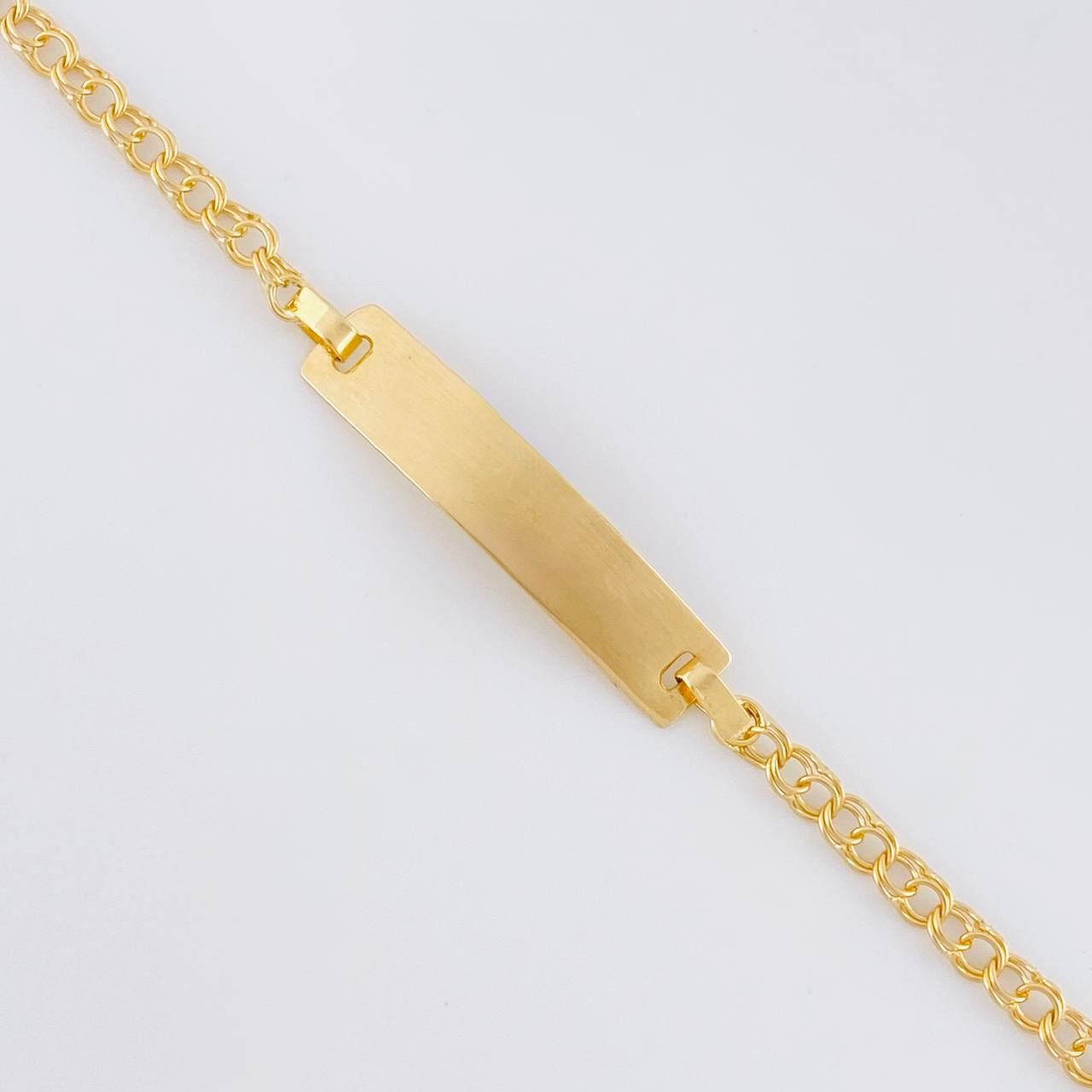 Baby Bracelet Classic Link Double Rectangular Plate 1.35g / 5 3/4 in / 2.2mm Yellow Gold 18K