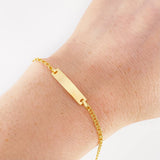 Baby Bracelet Classic Link Double Rectangular Plate 1.35g / 6 in / 2.2mm Yellow Gold 18K