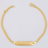Pulso Bebé Aro Seguido Doble Placa Recta 1.5g / 6 1/2 in / 2.2mm Oro Amarillo 18K