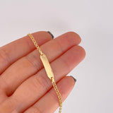 Pulso Bebé Aro Seguido Doble Placa Recta 1.5g / 6 1/2 in / 2.2mm Oro Amarillo 18K