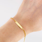 Pulso Bebé Aro Seguido Doble Placa Recta 1.35g / 6 in / 2.2mm Oro Amarillo 18K