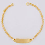 Pulso Bebé Aro Seguido Doble Placa Semi Recta 1.4g / 6 in / 2.2mm Oro Amarillo 18K