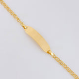Pulso Bebé Aro Seguido Doble Placa Semi Recta 1.4g / 6 in / 2.2mm Oro Amarillo 18K