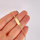 Pulso Bebé Aro Seguido Doble Placa Semi Recta 1.4g / 6 in / 2.2mm Oro Amarillo 18K