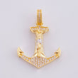 Dije Ancla cristo 5.15g / 1 1/2 in Dos Oros Amarillo Blanco 18K