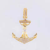 Dije Ancla cristo 5.15g / 1 1/2 in Dos Oros Amarillo Blanco 18K