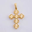 Dije Cruz trebol diamantado 4.15g / 1 1/2 in Oro Amarillo 18K