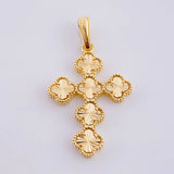 Dije Cruz trebol diamantado 4.15g / 1 1/2 in Oro Amarillo 18K