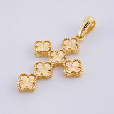 Dije Cruz trebol diamantado 4.15g / 1 1/2 in Oro Amarillo 18K