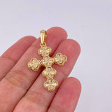 Dije Cruz trebol diamantado 4.15g / 1 1/2 in Oro Amarillo 18K