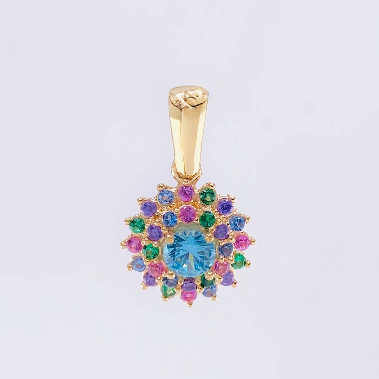 Dije Flor tupida 1.75g / 3/4 in Oro Amarillo 18K