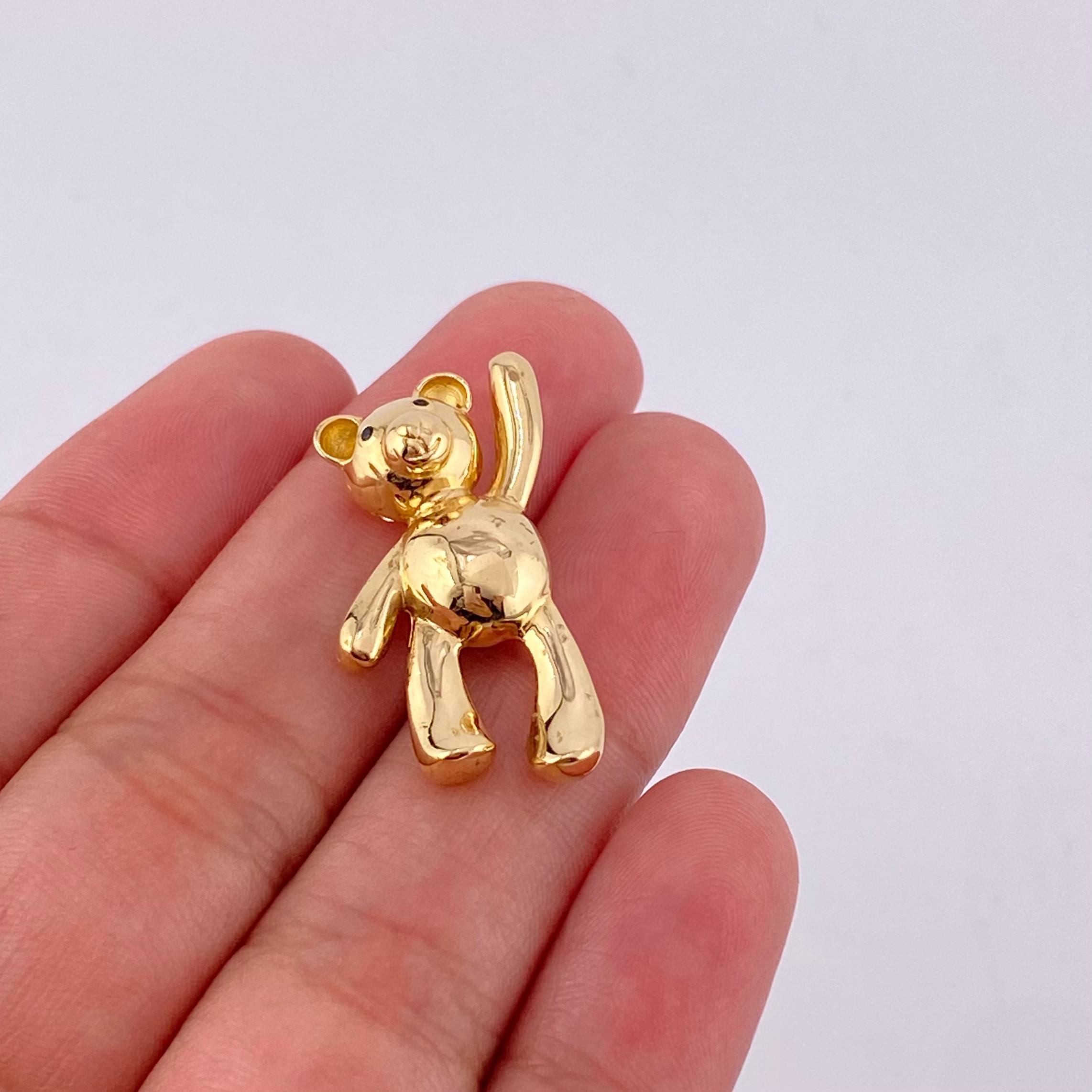 Dije Oso manito levantada 4.75g / 1 in Oro Amarillo 18K
