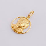 Pendant Medal Christ Face 0.5g / 3/4 in Yellow Gold 18K