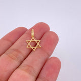 Dije Estrella de david diamantada 0.6g / 3/4 in Oro Amarillo 18K