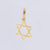 Dije Estrella de david diamantada 0.6g / 3/4 in Oro Amarillo 18K