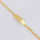 Pulso Bebé Aro Seguido Doble Placa Ovalada 1.3g / 6 in / 2.2mm Oro Amarillo 18K