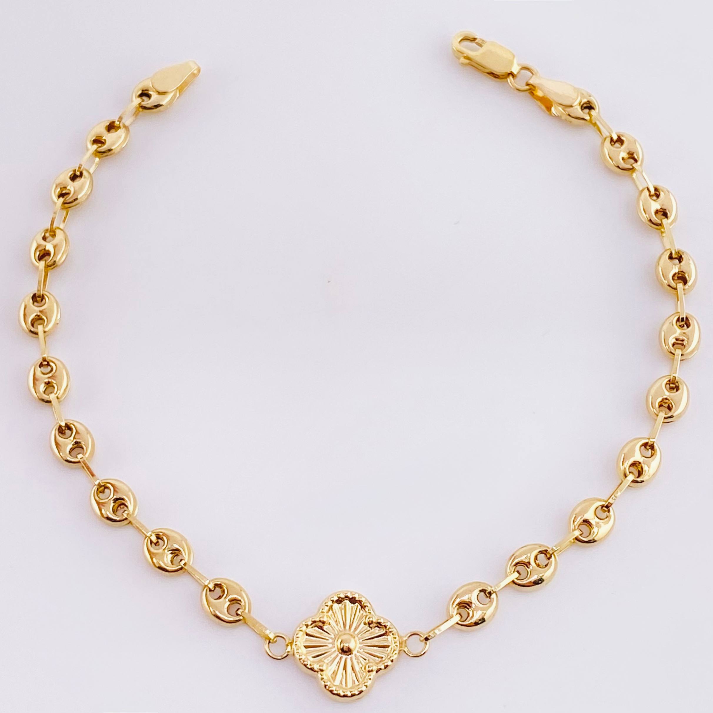 Pulso GC Trebol 3.4gr / 7 in / 4.1mm Oro Amarillo 18K