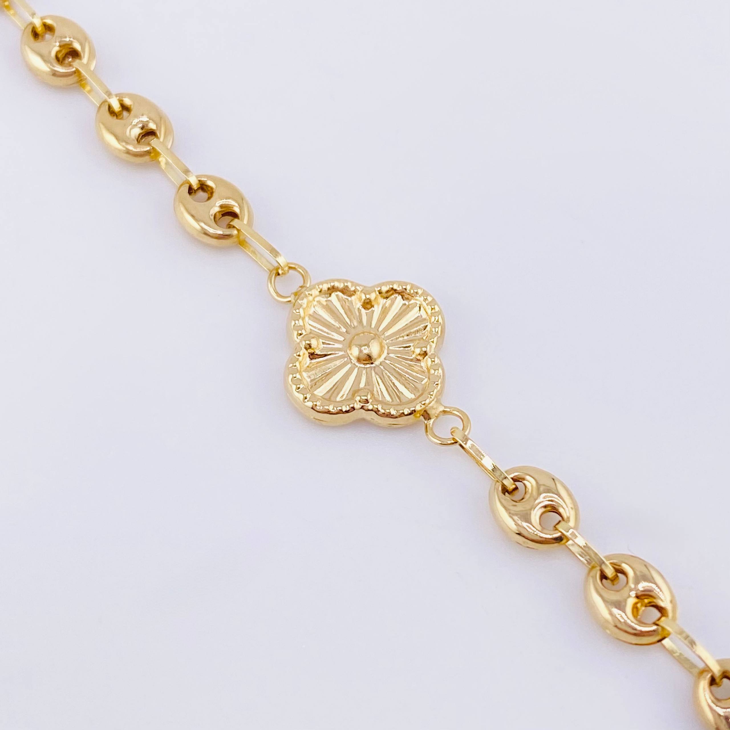 Pulso GC Trebol 3.4gr / 7 in / 4.1mm Oro Amarillo 18K
