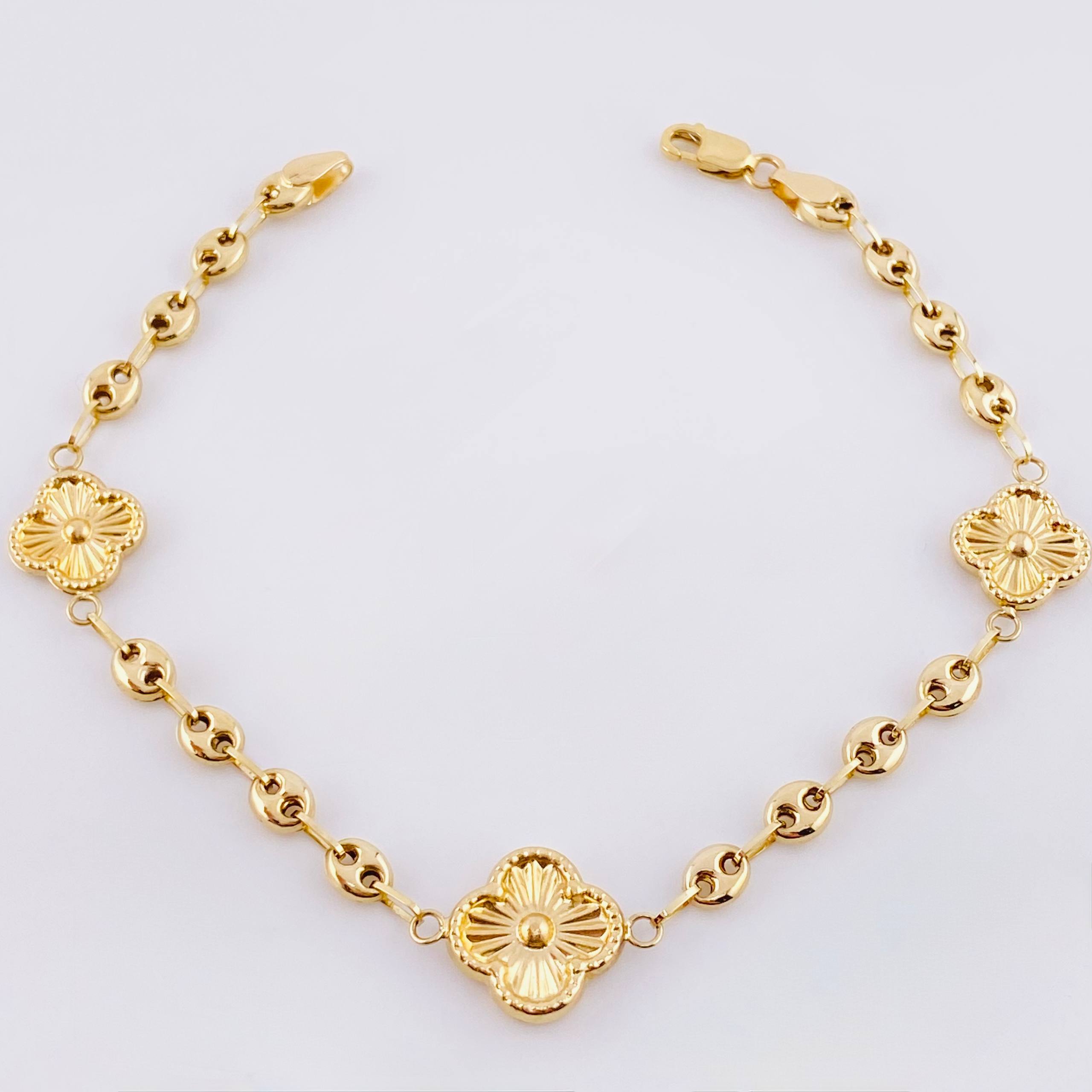 Pulso GC Trebol 4.25gr / 7 1/2 in / 4.2mm Oro Amarillo 18K
