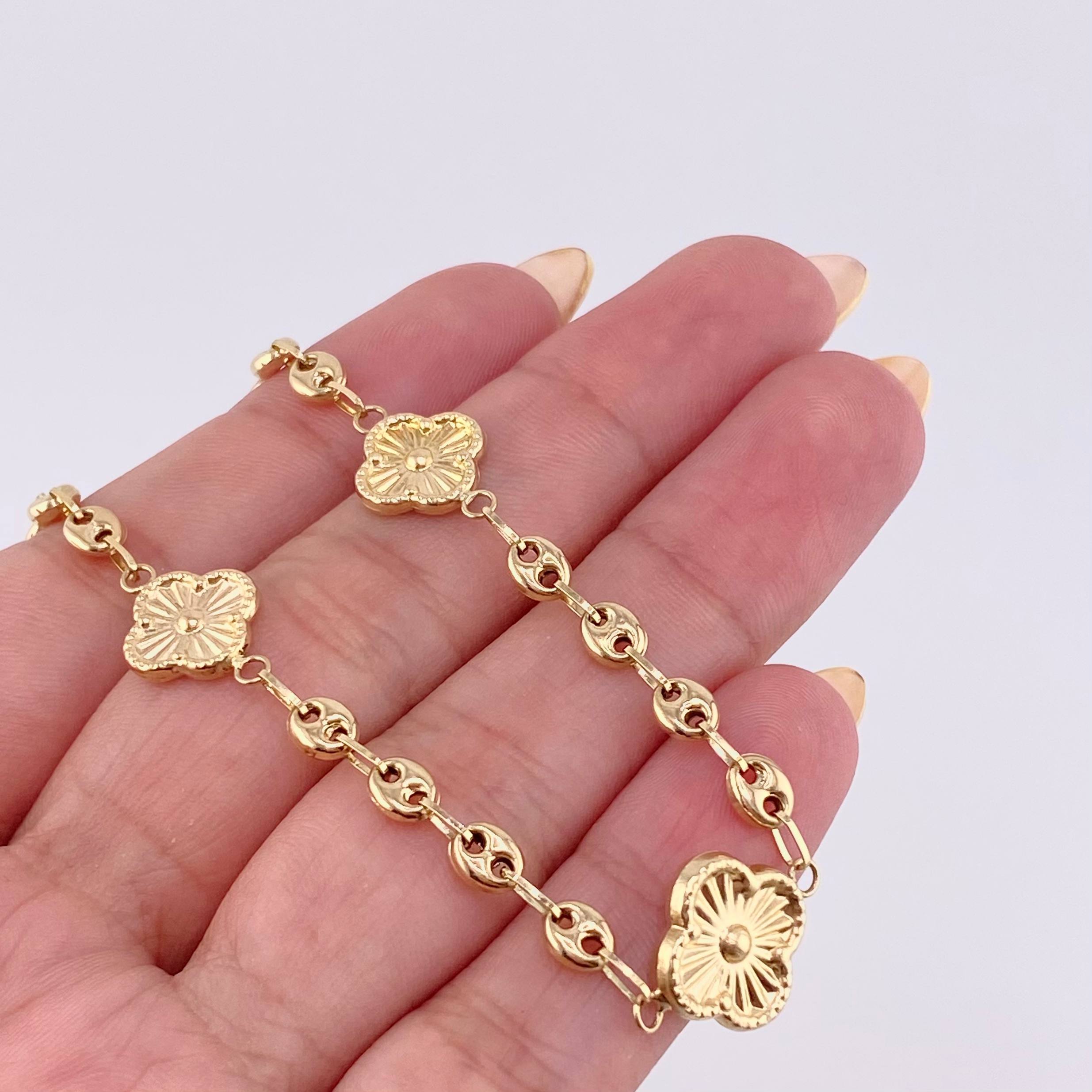 Pulso GC Trebol 4.25gr / 7 1/2 in / 4.2mm Oro Amarillo 18K