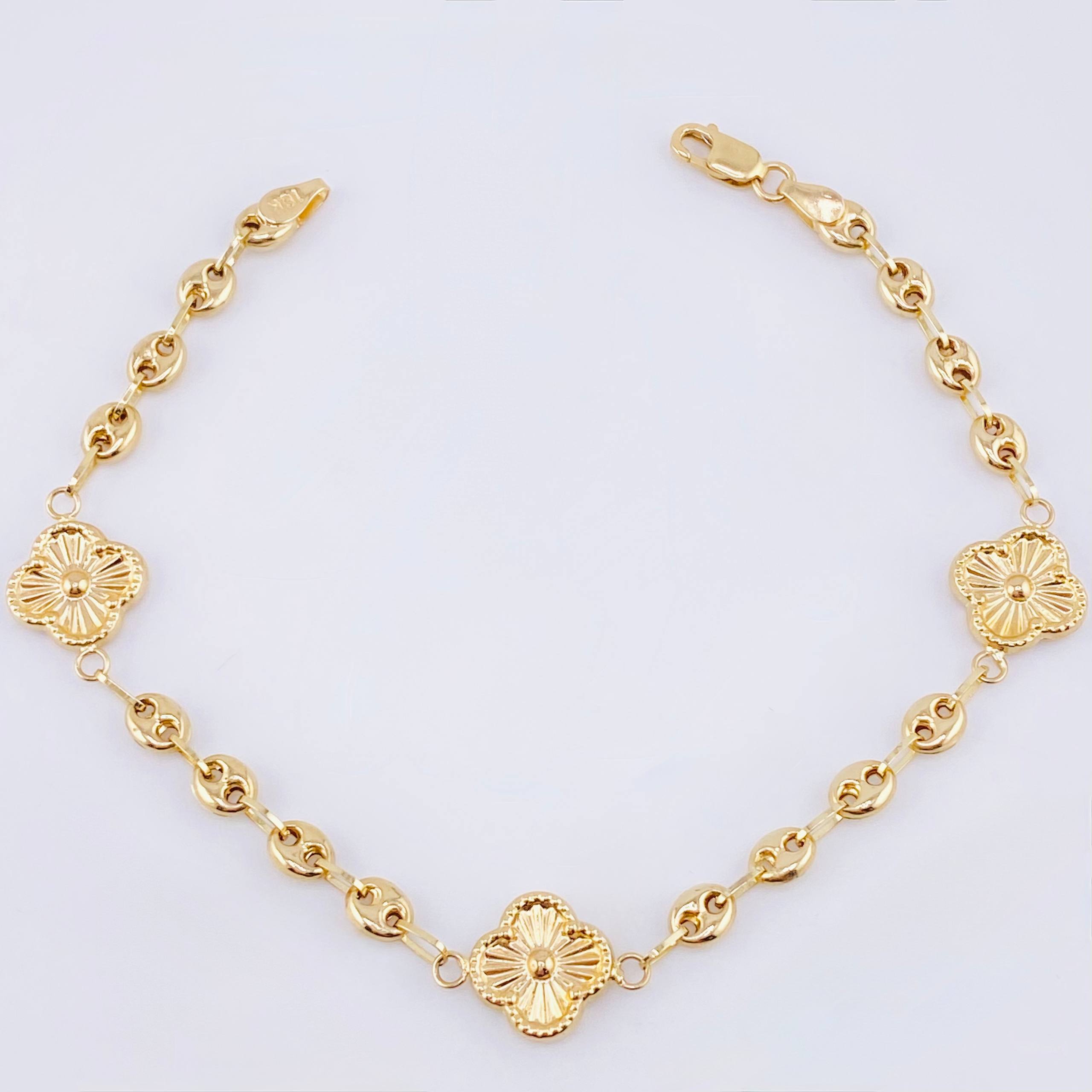Pulso GC Trebol 4gr / 7 1/2 in / 4.1mm Oro Amarillo 18K