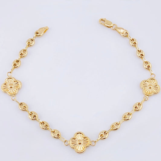 Pulso GC Trebol 4gr / 7 1/2 in / 4.1mm Oro Amarillo 18K