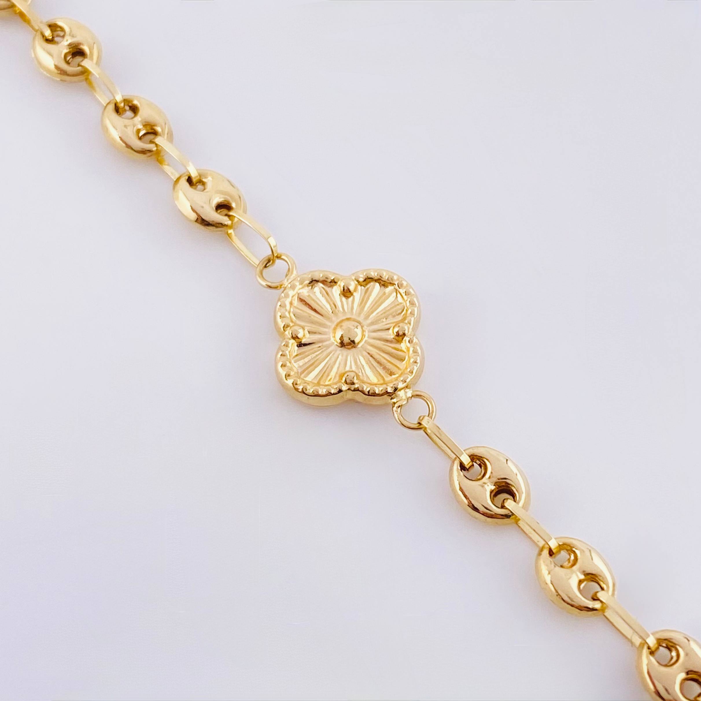 Pulso GC Trebol 4gr / 7 1/2 in / 4.1mm Oro Amarillo 18K