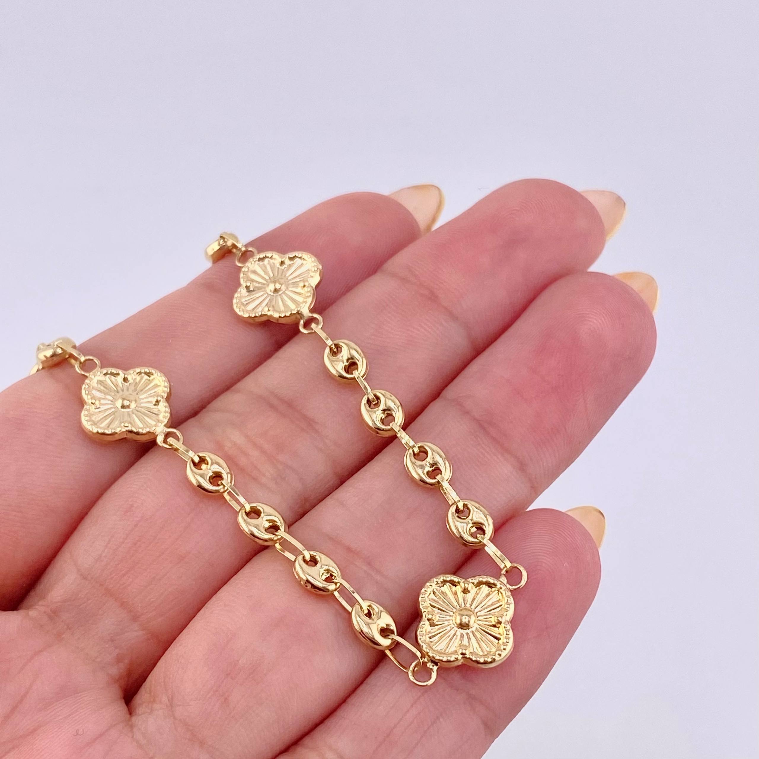 Pulso GC Trebol 4gr / 7 1/2 in / 4.1mm Oro Amarillo 18K