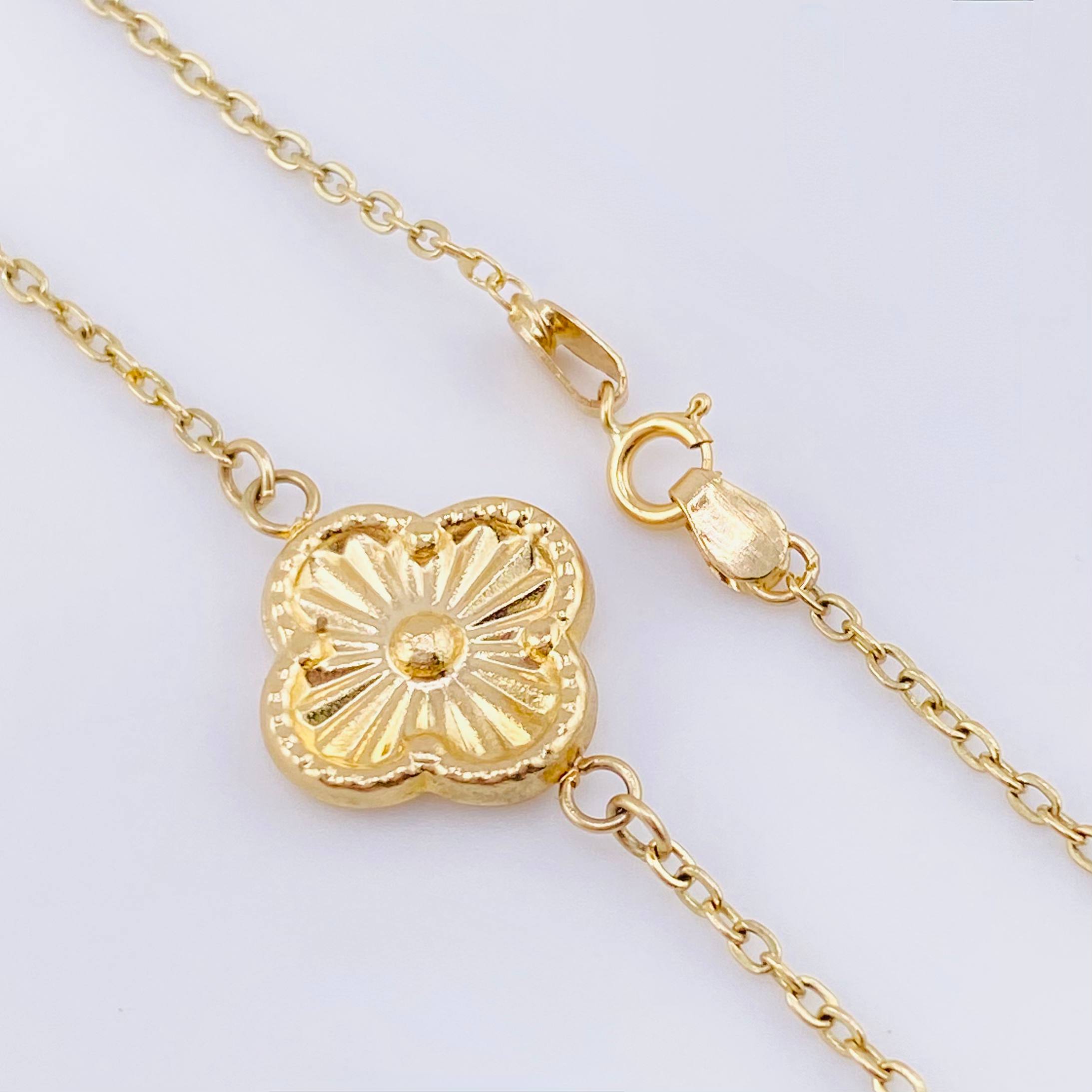 Cadena Aro Seguido Trebol 5.05gr / 19 3/4 in / 1.1mm Oro Amarillo 18K