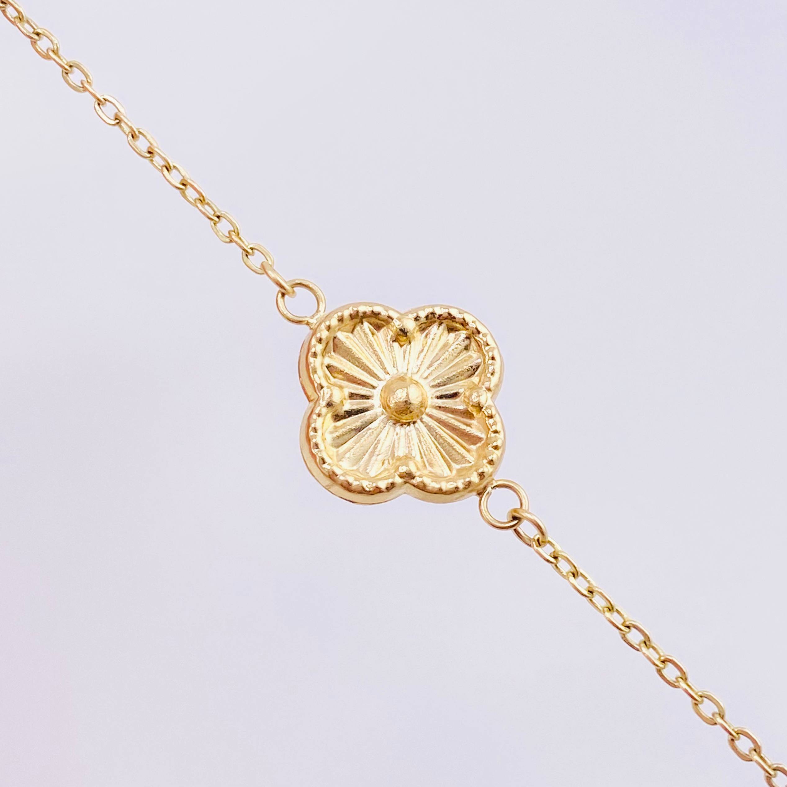 Cadena Aro Seguido Trebol 5.05gr / 19 3/4 in / 1.1mm Oro Amarillo 18K