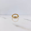 Oval Ring 3.1gr / Size 7 3/4 / White Zircons 18K Yellow Gold $
