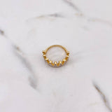 Crown Ring 3.35gr / T5 3/4 / White Zircons Two-tone Yellow and White Gold 18K $