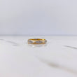 Ring Band Rhombus 2.65gr / Size 6 3/4 / White Zircons 18K Yellow Gold $