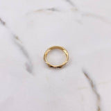 Ring Band Rhombus 2.65gr / Size 6 3/4 / White Zircons 18K Yellow Gold $